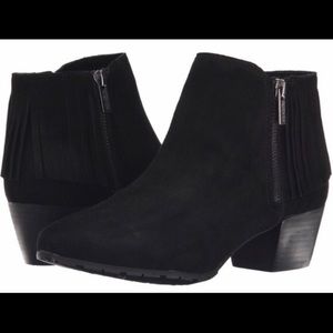 Kenneth Cole Reaction Black Fringe Ankle Boots